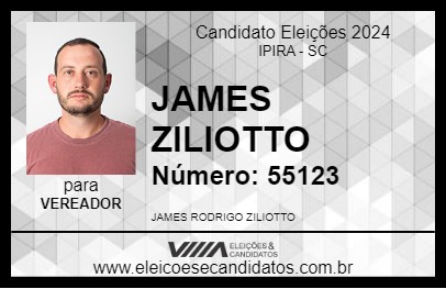 Candidato JAMES ZILIOTTO 2024 - IPIRA - Eleições