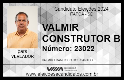 Candidato VALMIR CONSTRUTOR B 2024 - ITAPOÁ - Eleições