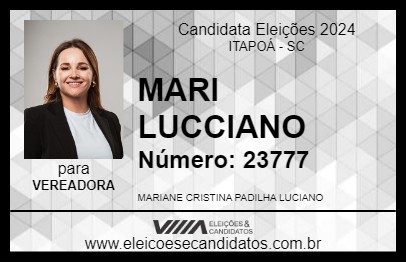 Candidato MARI LUCCIANO 2024 - ITAPOÁ - Eleições