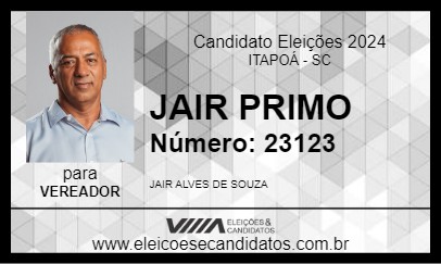 Candidato JAIR PRIMO 2024 - ITAPOÁ - Eleições