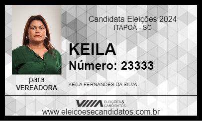 Candidato KEILA  2024 - ITAPOÁ - Eleições