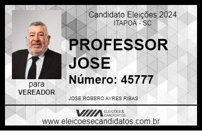 Candidato PROFESSOR JOSE 2024 - ITAPOÁ - Eleições