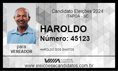 Candidato HAROLDO 2024 - ITAPOÁ - Eleições