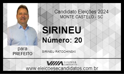 Candidato SIRINEU 2024 - MONTE CASTELO - Eleições