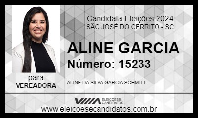 Candidato ALINE GARCIA  2024 - SÃO JOSÉ DO CERRITO - Eleições