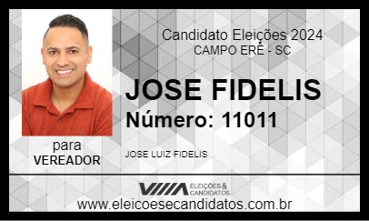 Candidato JOSE  FIDELIS 2024 - CAMPO ERÊ - Eleições