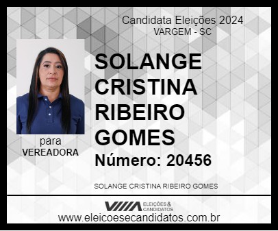 Candidato SOLANGE CRISTINA RIBEIRO GOMES 2024 - VARGEM - Eleições