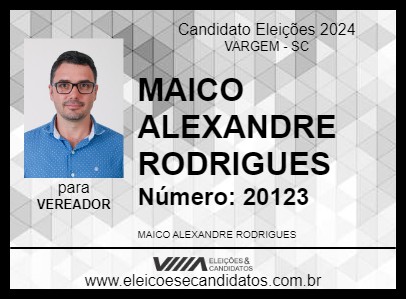 Candidato MAICO ALEXANDRE RODRIGUES 2024 - VARGEM - Eleições