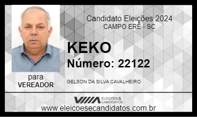 Candidato KEKO 2024 - CAMPO ERÊ - Eleições