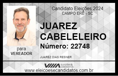 Candidato JUAREZ CABELELEIRO 2024 - CAMPO ERÊ - Eleições