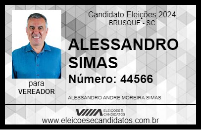 Candidato ALESSANDRO SIMAS 2024 - BRUSQUE - Eleições