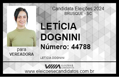 Candidato LETÍCIA DOGNINI 2024 - BRUSQUE - Eleições