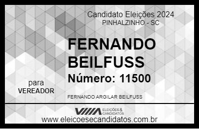 Candidato FERNANDO BEILFUSS 2024 - PINHALZINHO - Eleições