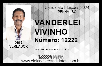 Candidato VANDERLEI VIVINHO 2024 - PENHA - Eleições