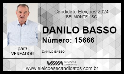 Candidato DANILO BASSO 2024 - BELMONTE - Eleições