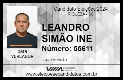 Candidato LEANDRO SIMÃO INE 2024 - RIQUEZA - Eleições