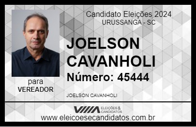 Candidato JOELSON CAVANHOLI 2024 - URUSSANGA - Eleições