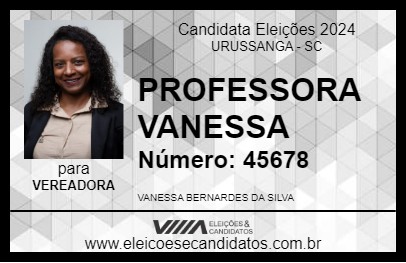 Candidato PROFESSORA VANESSA 2024 - URUSSANGA - Eleições