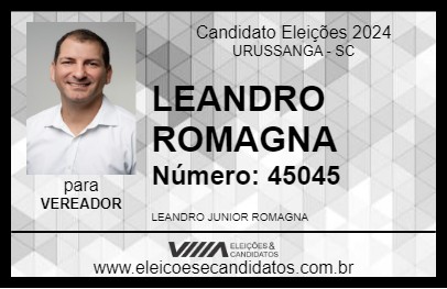 Candidato LEANDRO ROMAGNA 2024 - URUSSANGA - Eleições