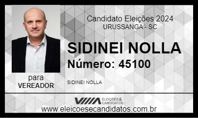 Candidato SIDINEI NOLLA 2024 - URUSSANGA - Eleições