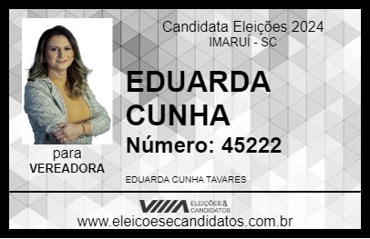 Candidato EDUARDA CUNHA 2024 - IMARUÍ - Eleições