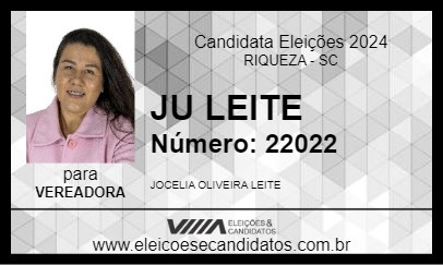 Candidato JU LEITE 2024 - RIQUEZA - Eleições