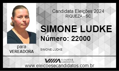 Candidato SIMONE LUDKE 2024 - RIQUEZA - Eleições