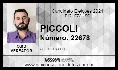 Candidato PICCOLI 2024 - RIQUEZA - Eleições