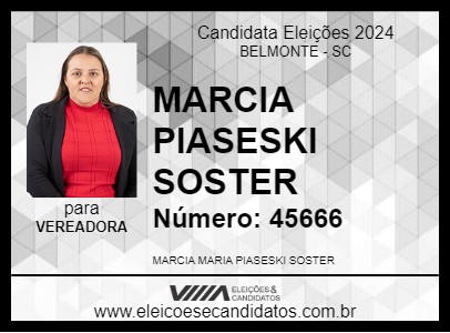 Candidato MARCIA PIASESKI SOSTER 2024 - BELMONTE - Eleições