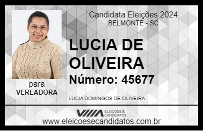 Candidato LUCIA DE OLIVEIRA 2024 - BELMONTE - Eleições