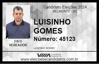 Candidato LUISINHO GOMES 2024 - BELMONTE - Eleições