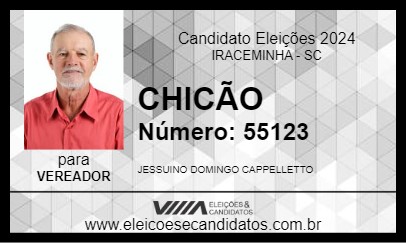 Candidato CHICÃO 2024 - IRACEMINHA - Eleições