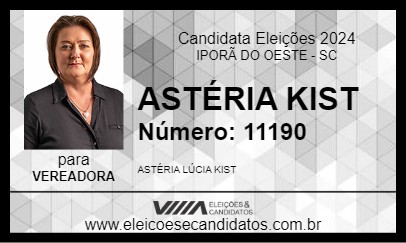 Candidato ASTÉRIA KIST 2024 - IPORÃ DO OESTE - Eleições