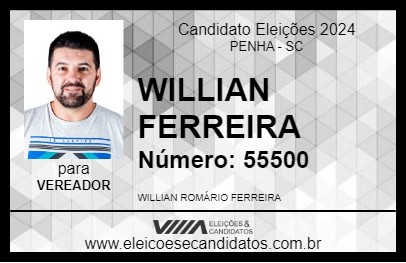 Candidato WILLIAN FERREIRA 2024 - PENHA - Eleições