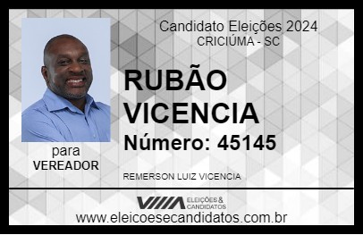 Candidato RUBÃO VICENCIA 2024 - CRICIÚMA - Eleições