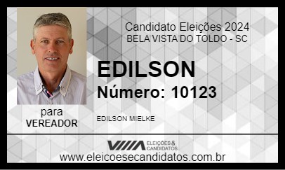 Candidato EDILSON 2024 - BELA VISTA DO TOLDO - Eleições