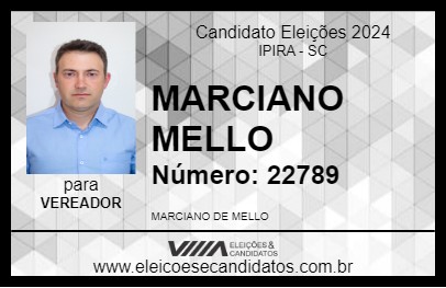 Candidato MARCIANO MELLO 2024 - IPIRA - Eleições