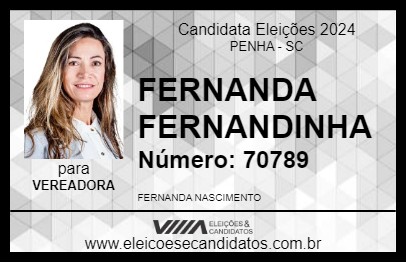 Candidato FERNANDA FERNANDINHA 2024 - PENHA - Eleições