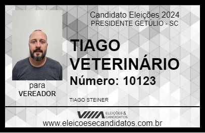 Candidato TIAGO VETERINÁRIO 2024 - PRESIDENTE GETÚLIO - Eleições