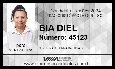 Candidato BIA DIEL 2024 - SÃO CRISTÓVÃO DO SUL - Eleições