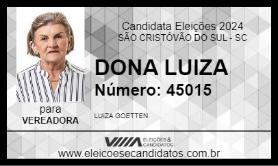 Candidato DONA LUIZA 2024 - SÃO CRISTÓVÃO DO SUL - Eleições