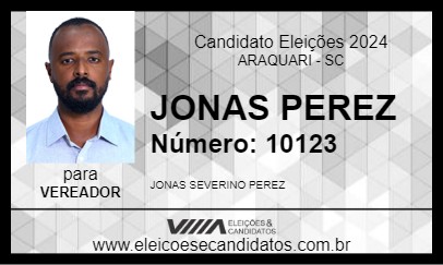 Candidato JONAS PEREZ 2024 - ARAQUARI - Eleições