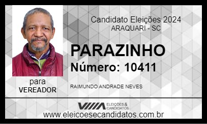 Candidato PARAZINHO 2024 - ARAQUARI - Eleições