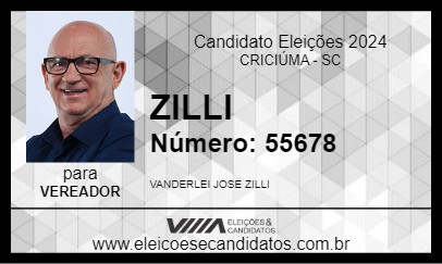 Candidato ZILLI 2024 - CRICIÚMA - Eleições