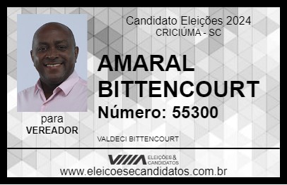 Candidato AMARAL BITTENCOURT 2024 - CRICIÚMA - Eleições