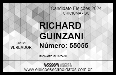 Candidato RICHARD GUINZANI 2024 - CRICIÚMA - Eleições