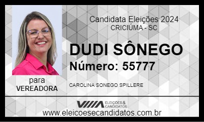 Candidato DUDI SÔNEGO  2024 - CRICIÚMA - Eleições