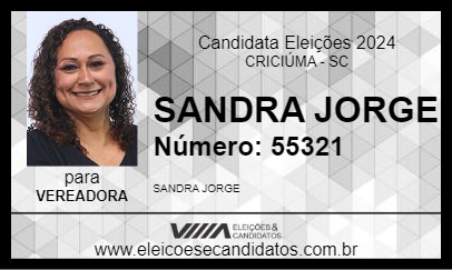 Candidato SANDRA JORGE 2024 - CRICIÚMA - Eleições