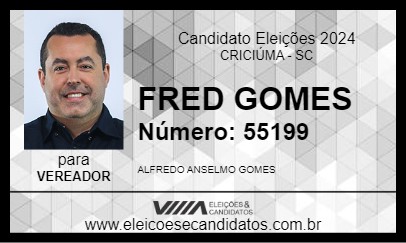 Candidato FRED GOMES 2024 - CRICIÚMA - Eleições