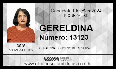 Candidato GERELDINA 2024 - RIQUEZA - Eleições